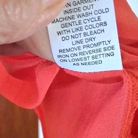 New NY Collection Women's Orange Blouse Pearl-like Accent Fashionable Size XL - Picture 7 of 8